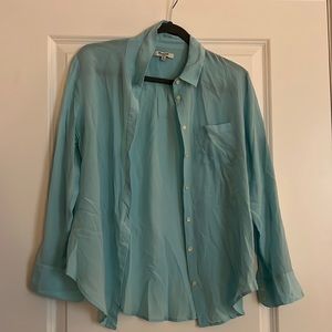 Madewell blue button up blouse
